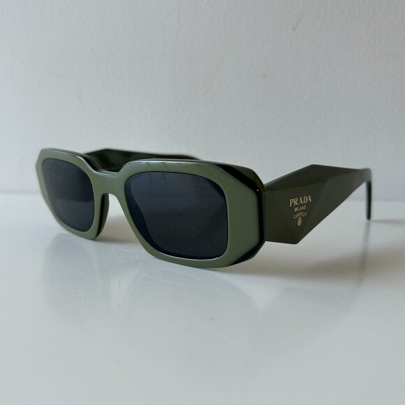 NEW IN BOX Prada Rectangle Green Acetate Sunglasses - Picture 5 of 6